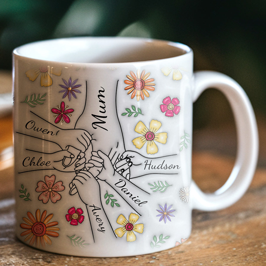 Personalized Hold Our Hands Mum Mug Gift | Mothers Day Mug
