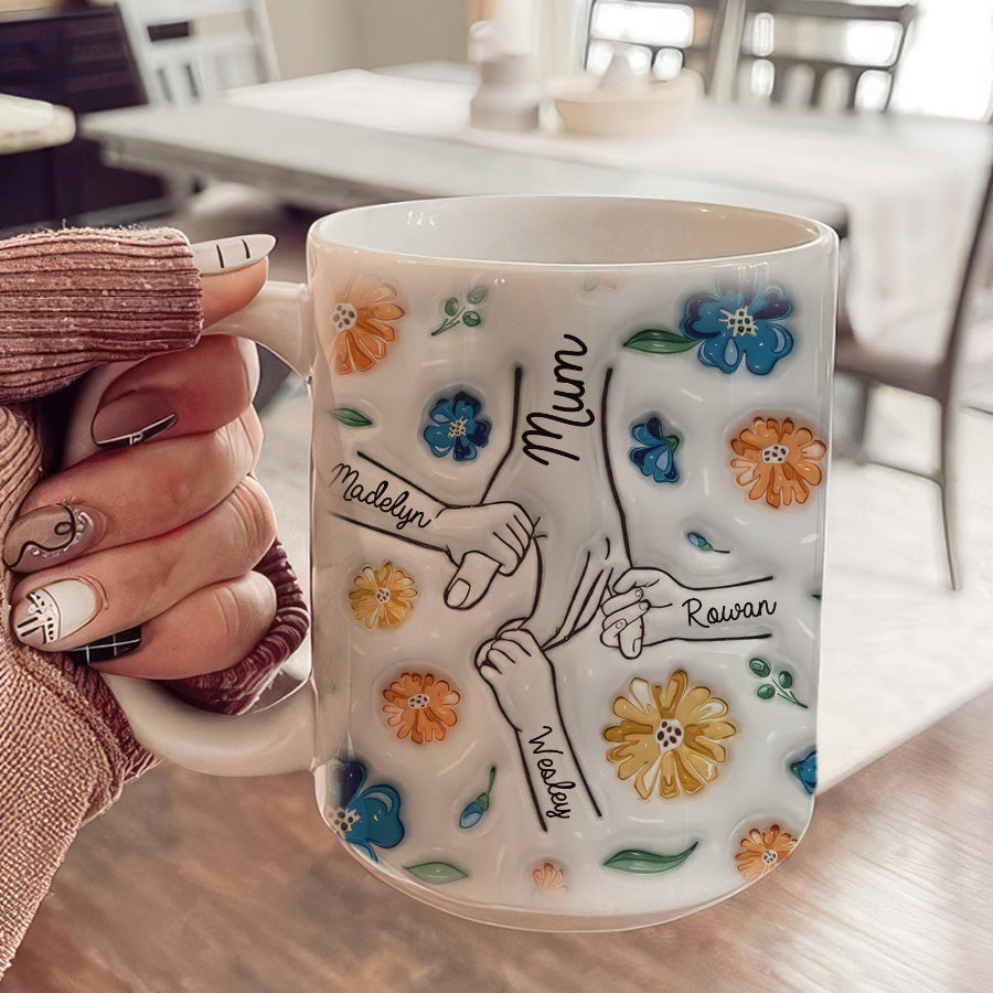 Personalized Hold Our Hands Mum Mug Gift | Mama Coffee Mug
