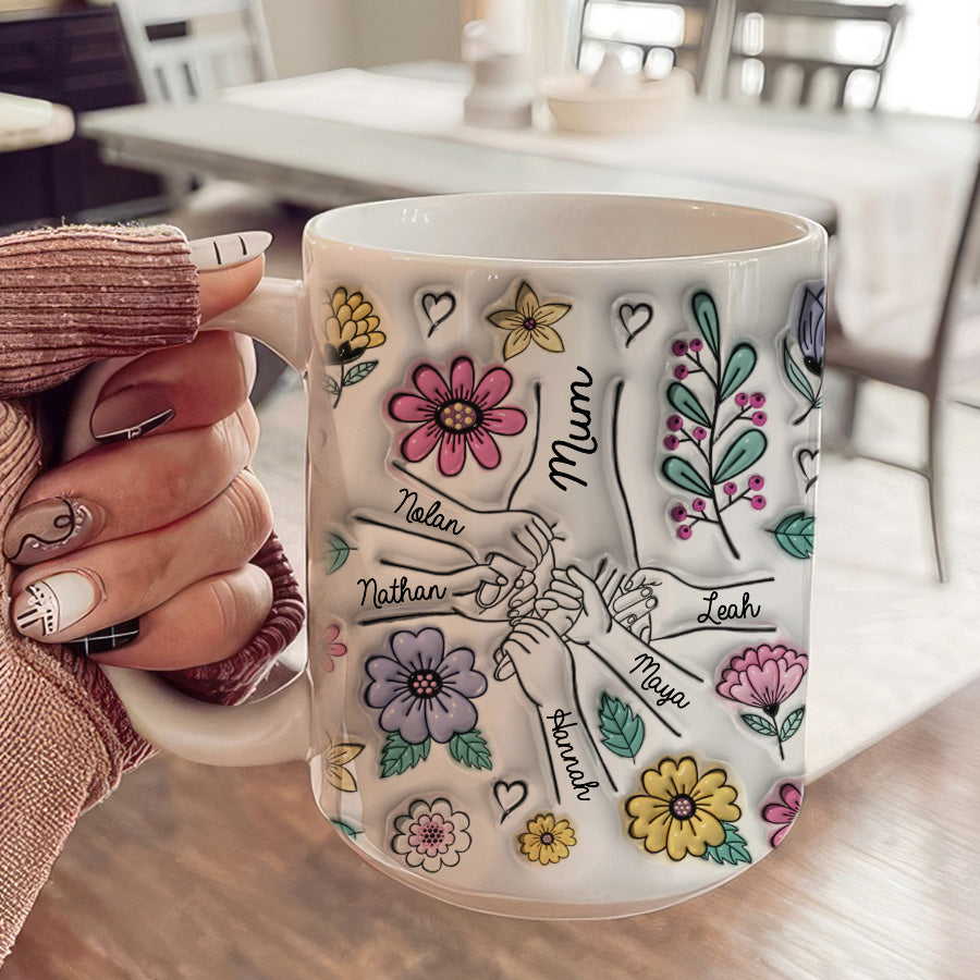 Personalized Hold Our Hands Mum Mug Gift | Mum Coffee Mug