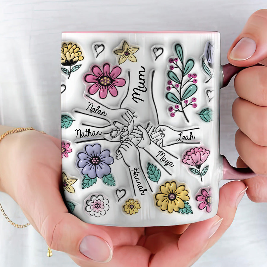 Personalized Hold Our Hands Mum Mug Gift | Mum Coffee Mug