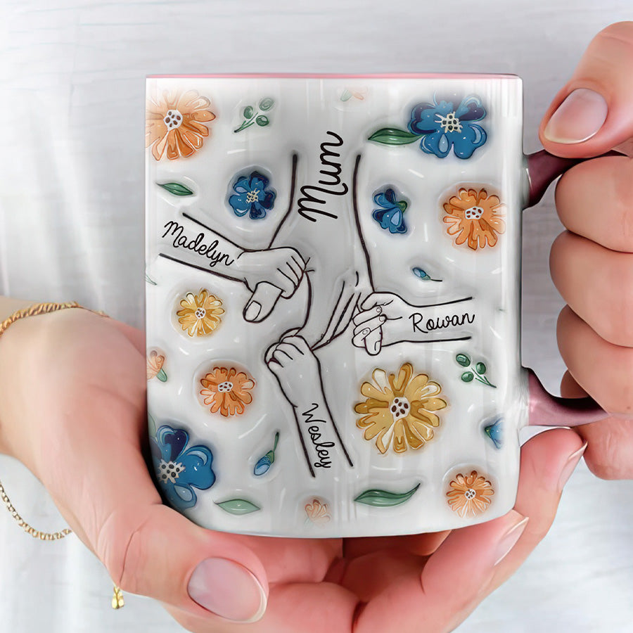 Personalized Hold Our Hands Mum Mug Gift | Mama Coffee Mug