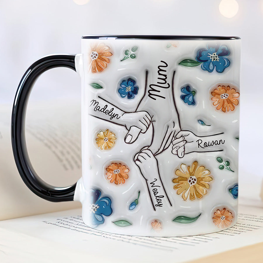 Personalized Hold Our Hands Mum Mug Gift | Mama Coffee Mug