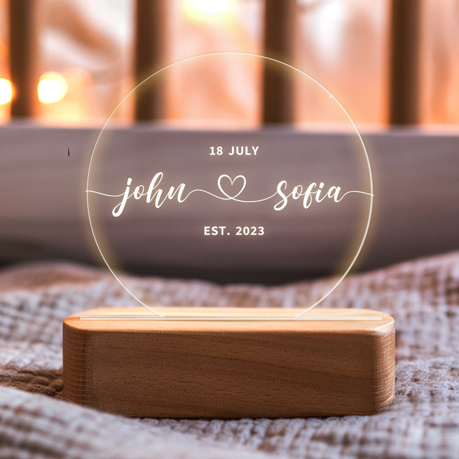 Personalized Night Light Gift | Custom Romantic gift for couple