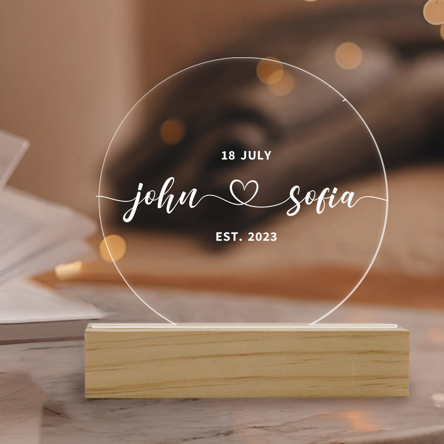 Personalized Night Light Gift | Custom Romantic gift for couple