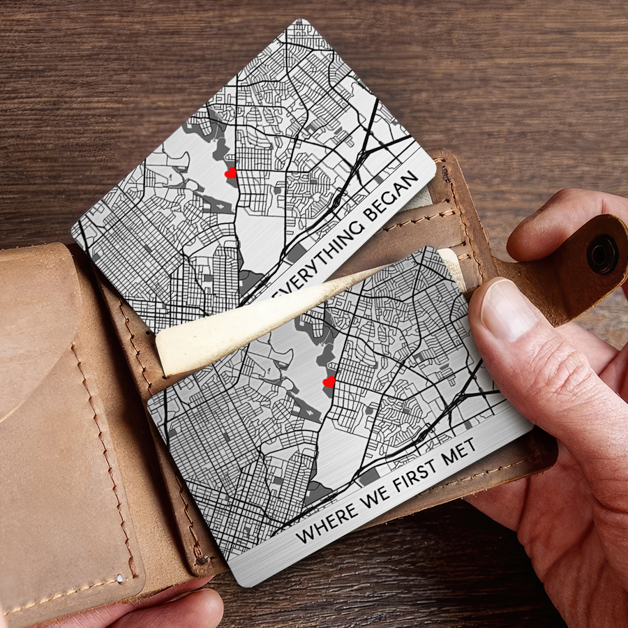 Personalized Wallet Card | Custom Map Wallet Card