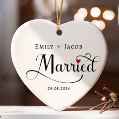 Custom Married Ornament | Personalized Wedding Ornament