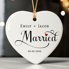 Custom Married Ornament | Personalized Wedding Ornament