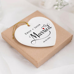 Custom Married Ornament | Personalized Wedding Ornament