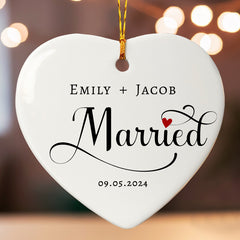 Custom Married Ornament | Personalized Wedding Ornament