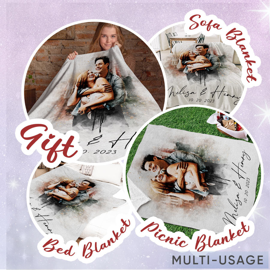 Custom Valentine’s Day Gifts for Him | Custom Photo Blanket