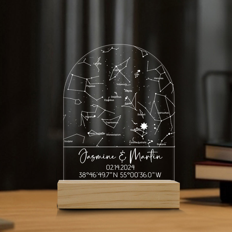Personalized Valentines Gifts for Husband | Custom Star Map Night Light