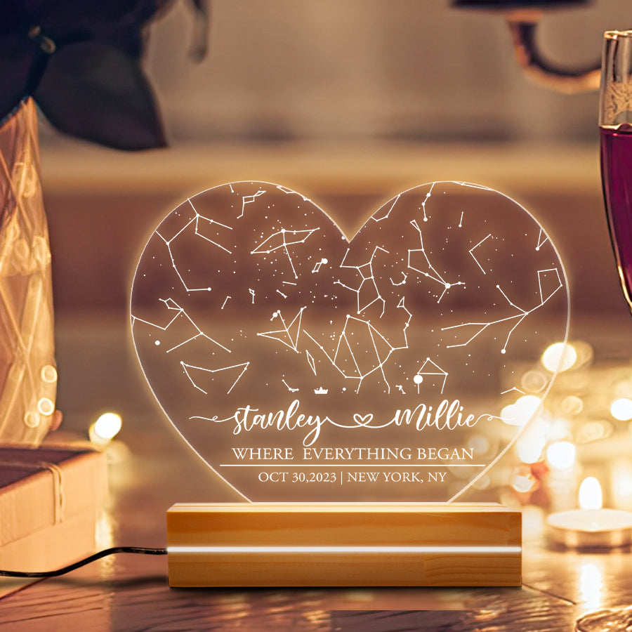 Customized Gifts for Husband on Valentine’s Day | Custom Star Map Night Light Led