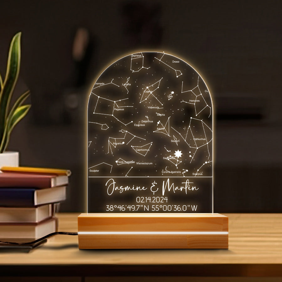 Personalized Valentines Gifts for Husband | Custom Star Map Night Light