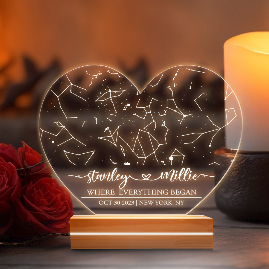 Customized Gifts for Husband on Valentine’s Day | Custom Star Map Night Light Led