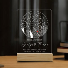 Custom Valentine’s Day Gifts for Him | The Day We Met Gifts Custom Map Led Night Light