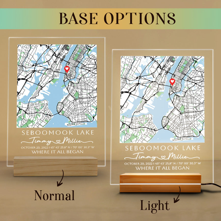 Personalised Gifts for Husband on Valentine’s Day | Custom Map Plaque Led Night Light