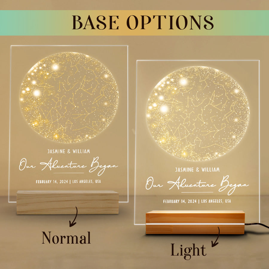 Personalized Valentines Gifts for Husband | Custom Star Map Plaque Led Night Light