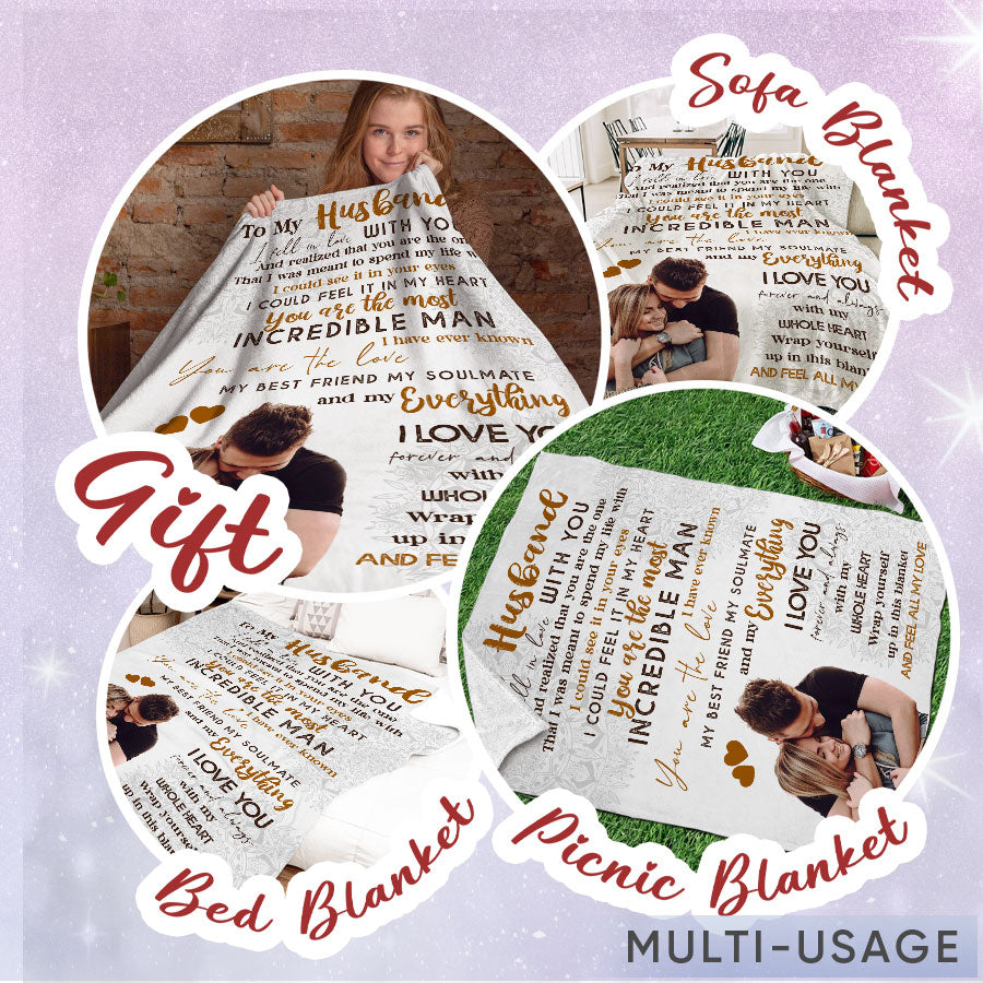 Valentines Day Gift for Husband | Custom Photo Blanket