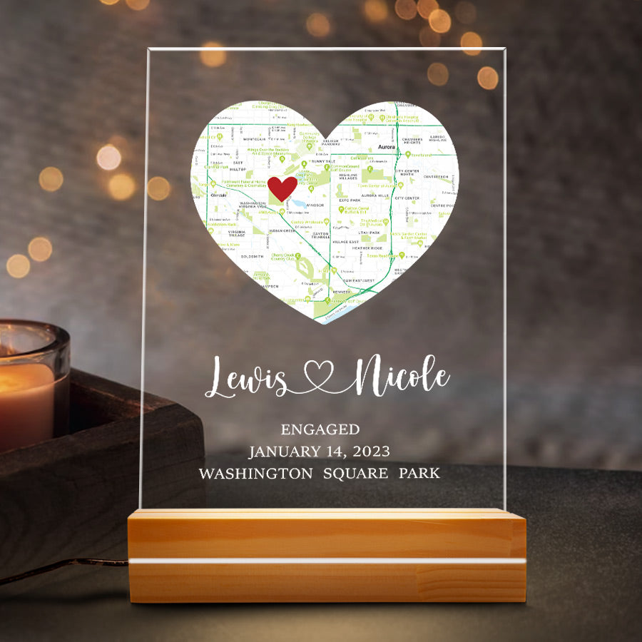 Custom Valentine’s Day Gifts for Him | Custom Map Plaque Acrylic