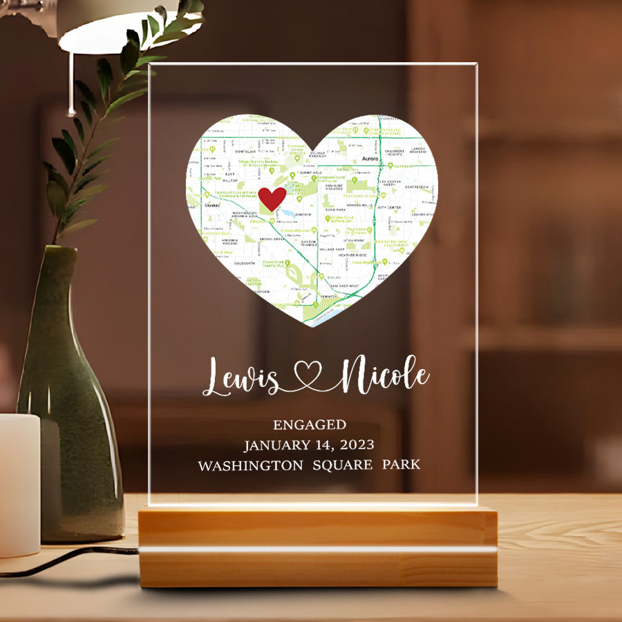 Custom Valentine’s Day Gifts for Him | Custom Map Plaque Acrylic