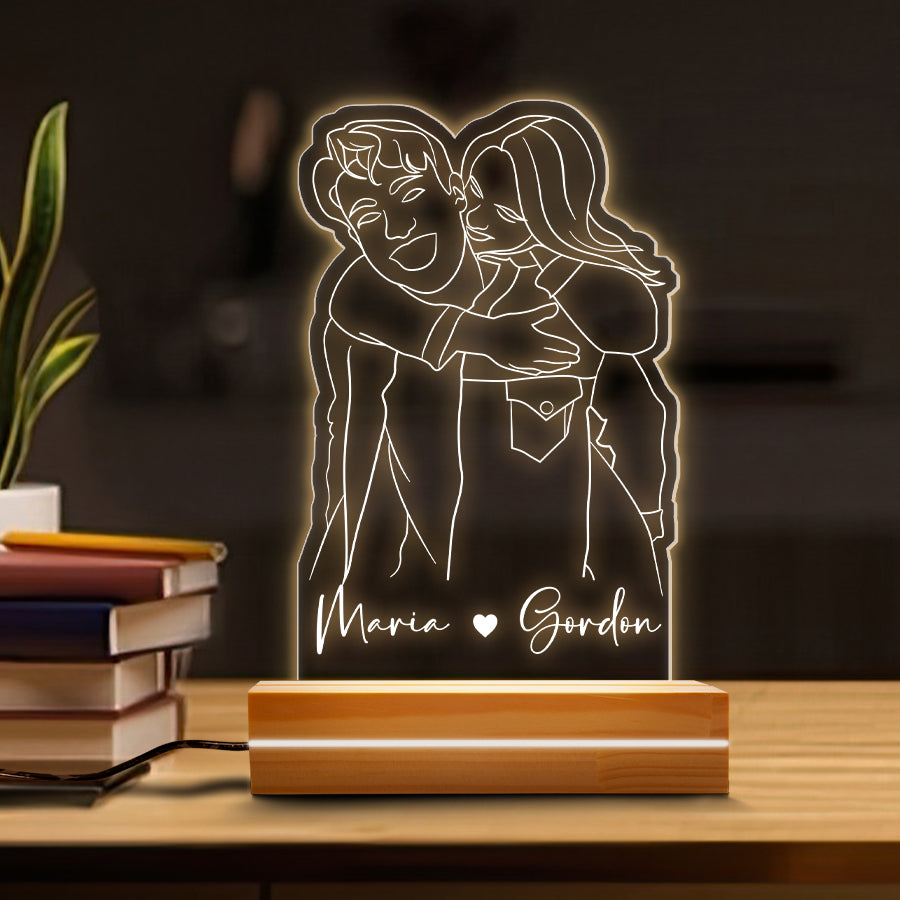 Custom Valentines Gifts for Boyfriend | Custom Photo Acrylic Plaque Led Night Light