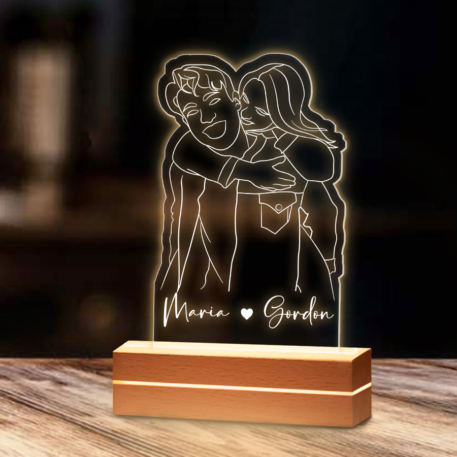 Custom Valentines Gifts for Boyfriend | Custom Photo Acrylic Plaque Led Night Light