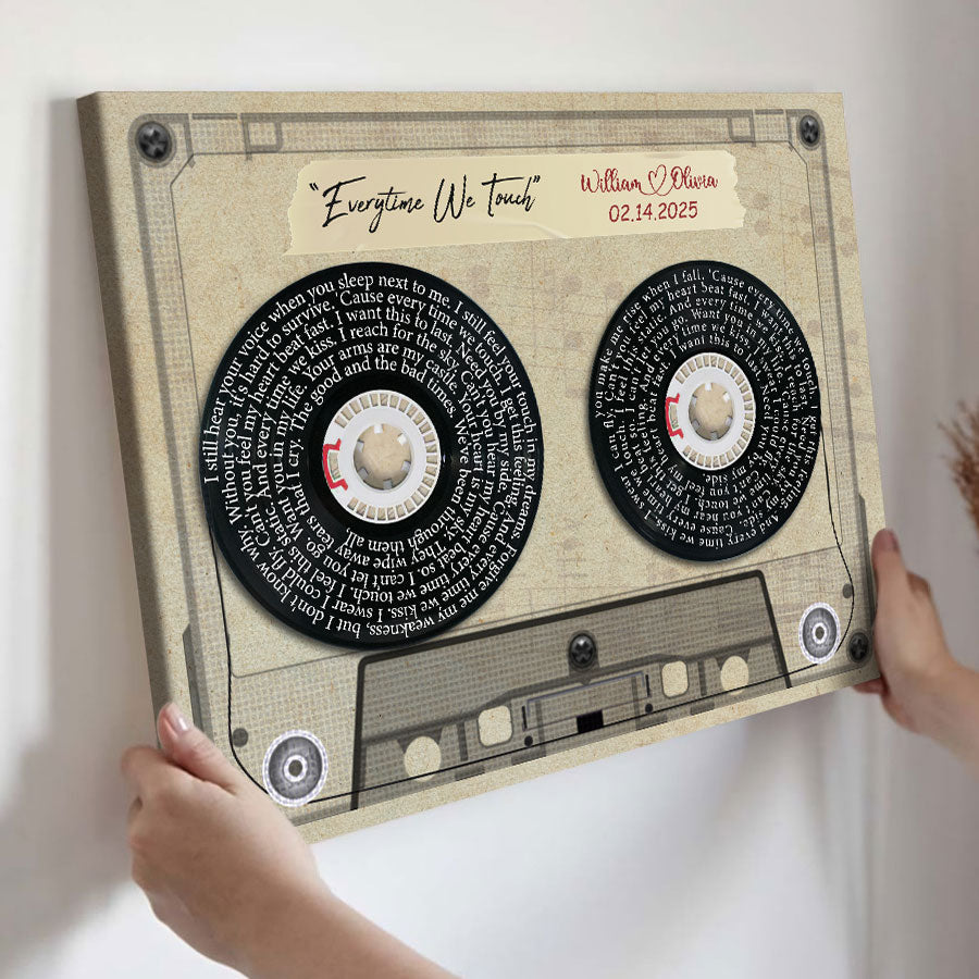 Custom Valentines Gifts for Him | Vinyl Record Canvas Painting