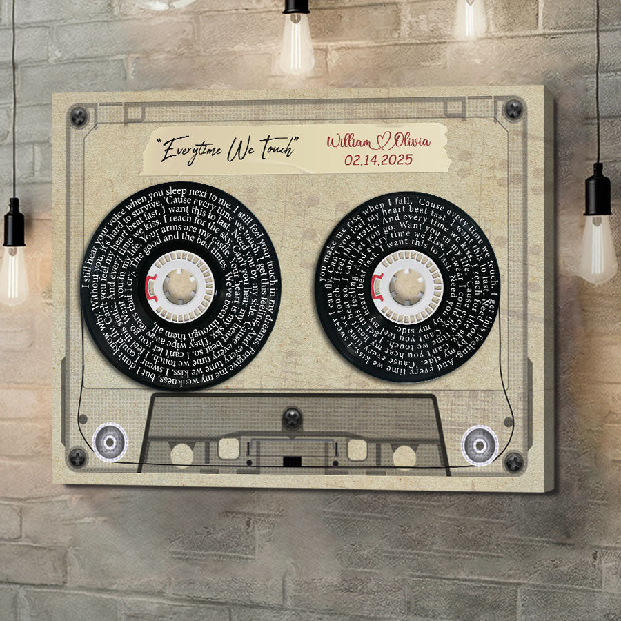 Custom Valentines Gifts for Him | Vinyl Record Canvas Painting