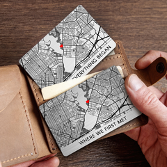 Custom Valentines Gifts for Him | Custom Map Wallet Card