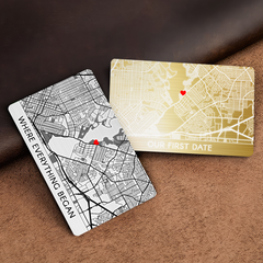 Custom Valentines Gifts for Him | Custom Map Wallet Card