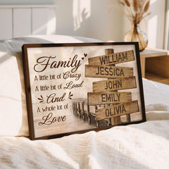 Custom Valentines Gifts for Him | Family a Little Bit of Crazy Sign Canvas Prints