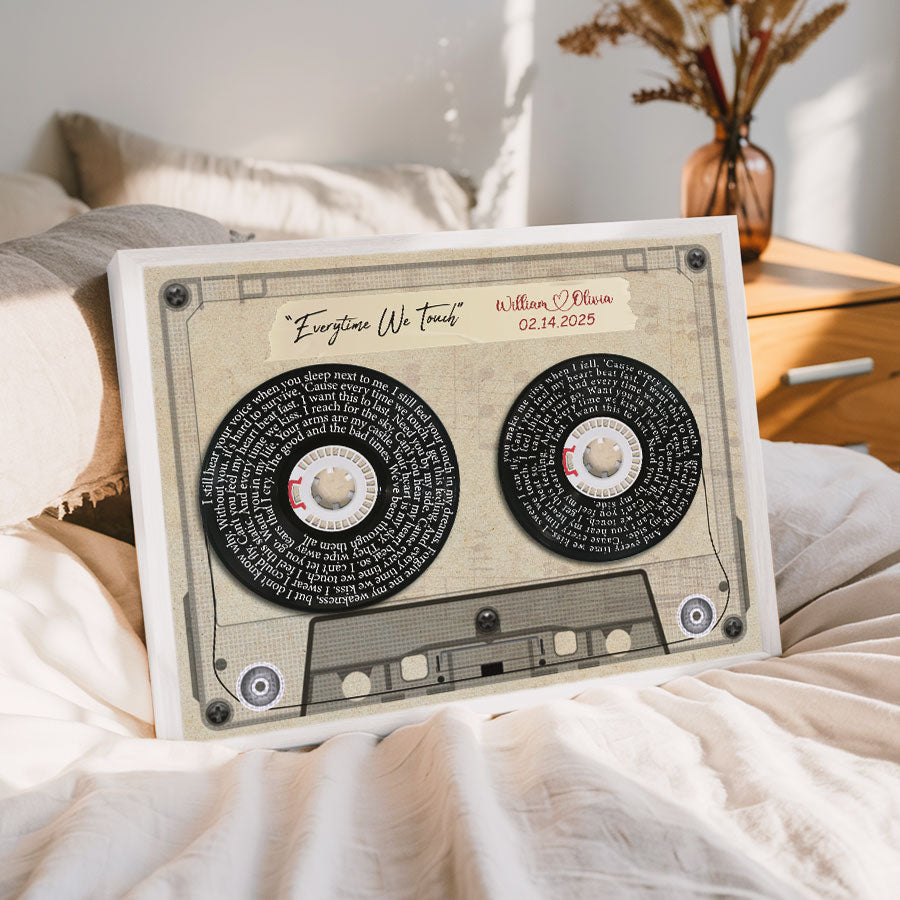 Custom Valentines Gifts for Him | Vinyl Record Canvas Painting