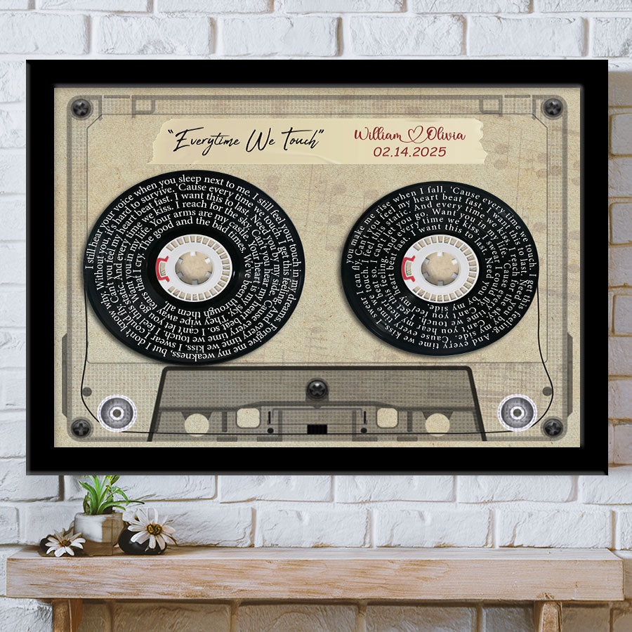 Custom Valentines Gifts for Him | Vinyl Record Canvas Painting