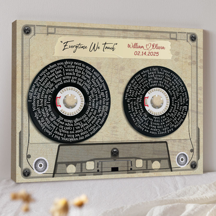 Custom Valentines Gifts for Him | Vinyl Record Canvas Painting