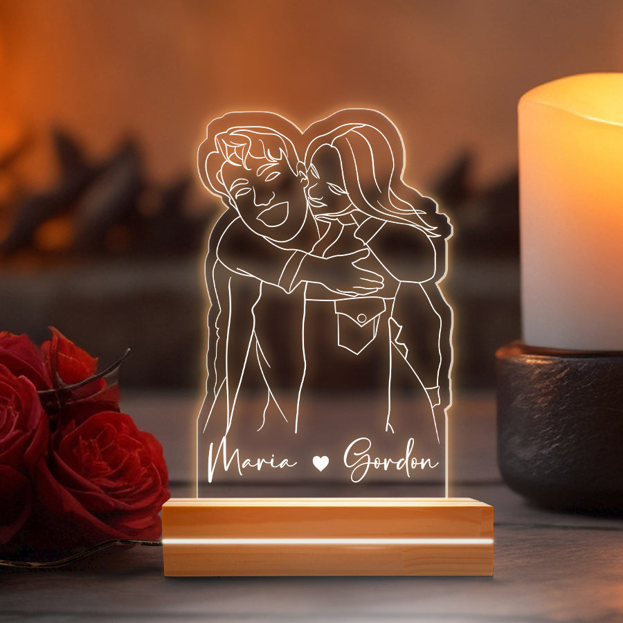 Custom Valentines Gifts for Him | Custom Photo Night Light With Name