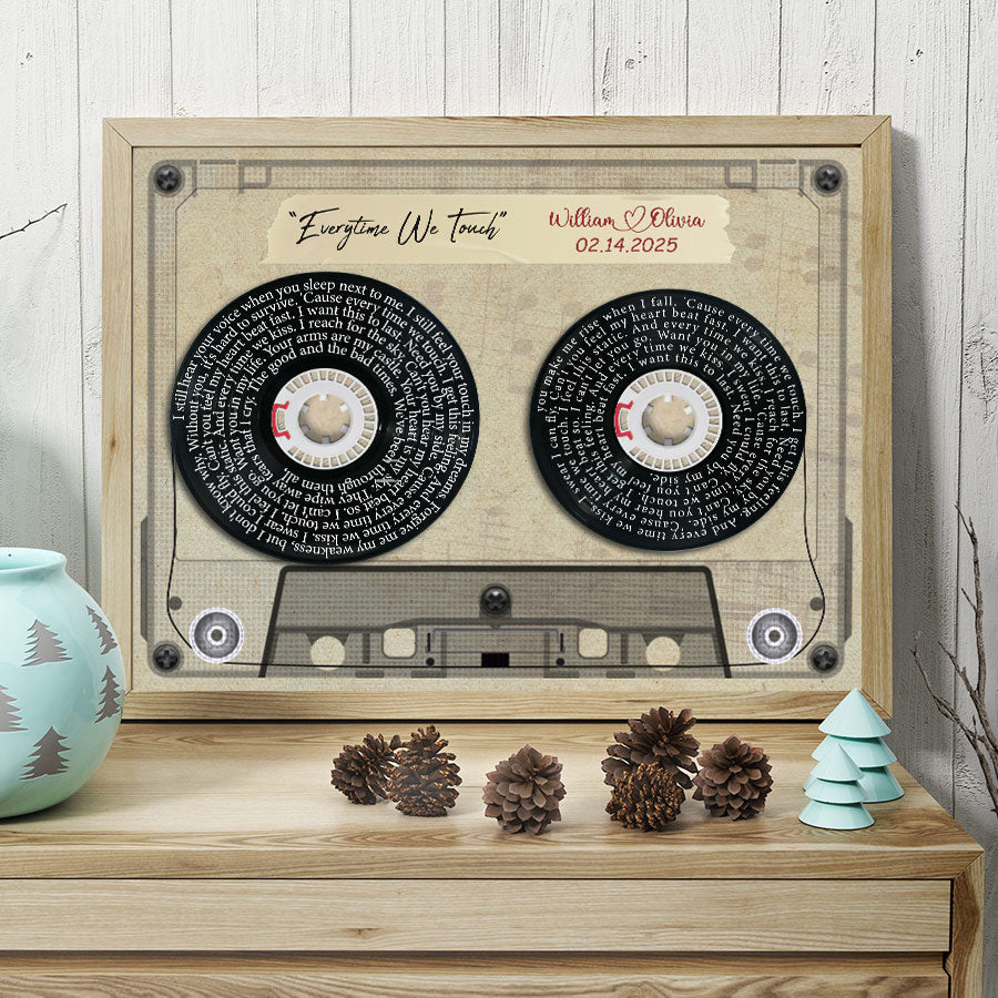 Custom Valentines Gifts for Him | Vinyl Record Canvas Painting