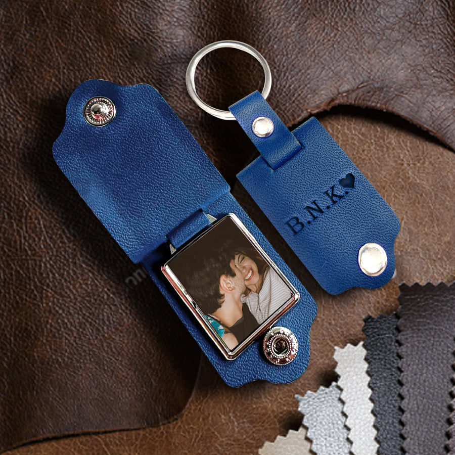 Custom Valentines Gifts for Him | Leather Keychain Custom