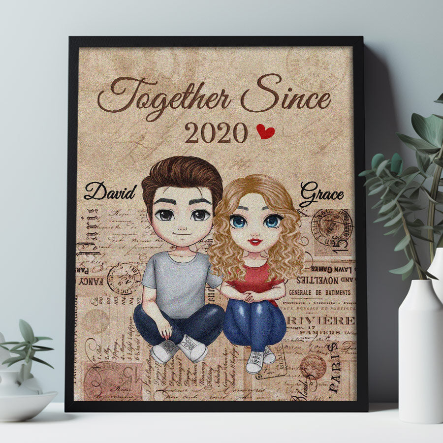 Custom Valentines Gifts | Personalized Valentines Gifts for Husband | Canvas Painting Couple