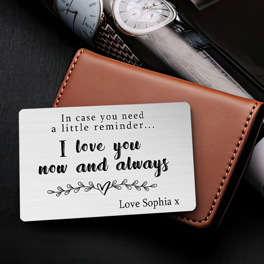 Custom Valentines Gifts | Personalized Valentine Gifts for Him | Wallet Insert Card