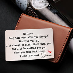 Customized First Valentine Gift for Boyfriend | Wallet Insert Card