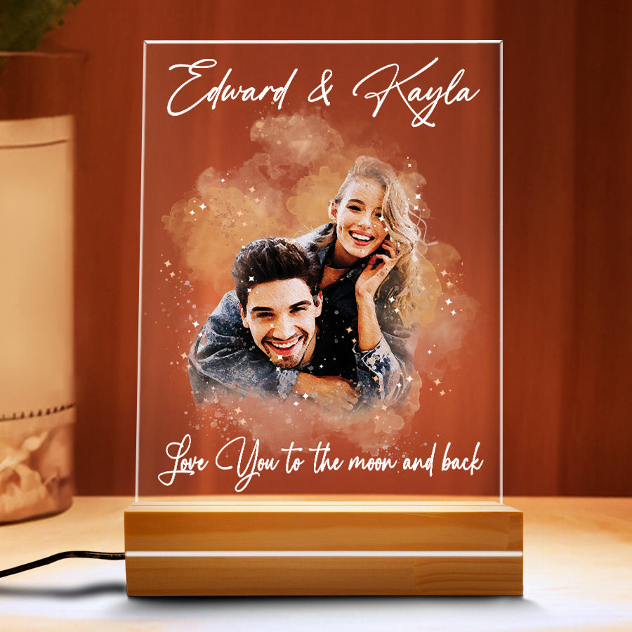Customized First Valentines Gift for Boyfriend | Custom Photo Night Light