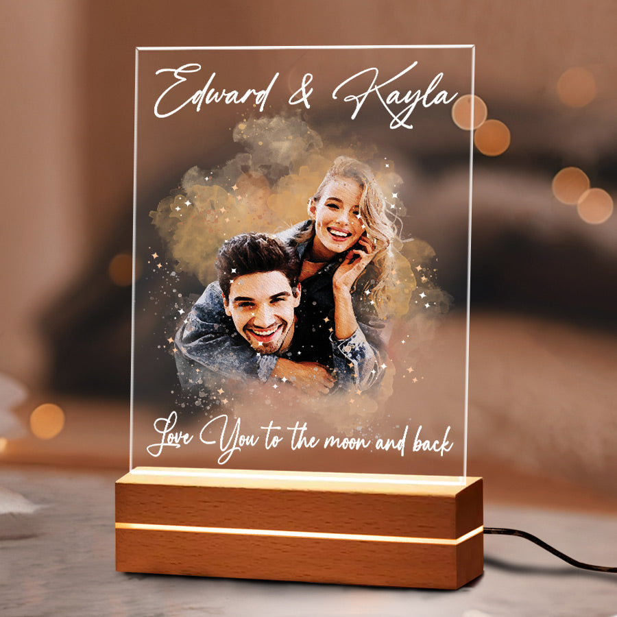 Customized First Valentines Gift for Boyfriend | Custom Photo Night Light