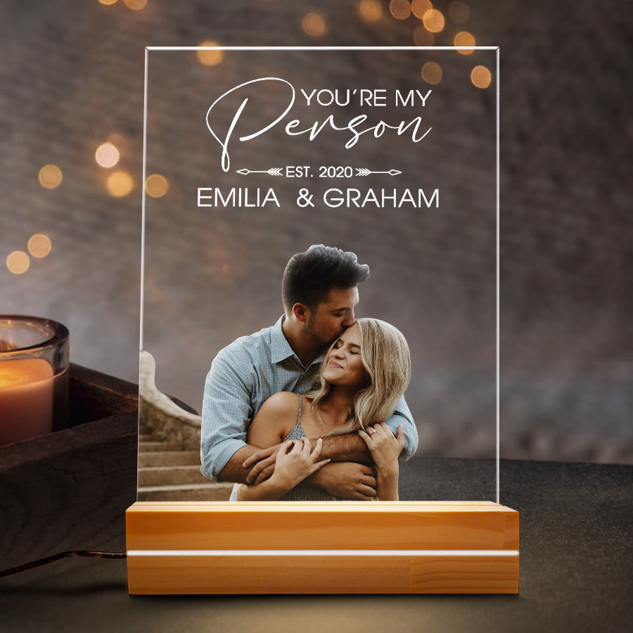 Customized First Valentines Gift for Him | Custom Photo Night Light