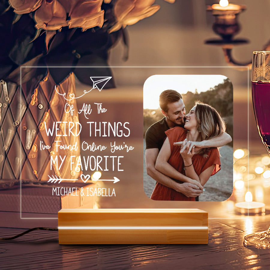 Customized First Valentines Gift for Him | Custom Photo Led Night Light