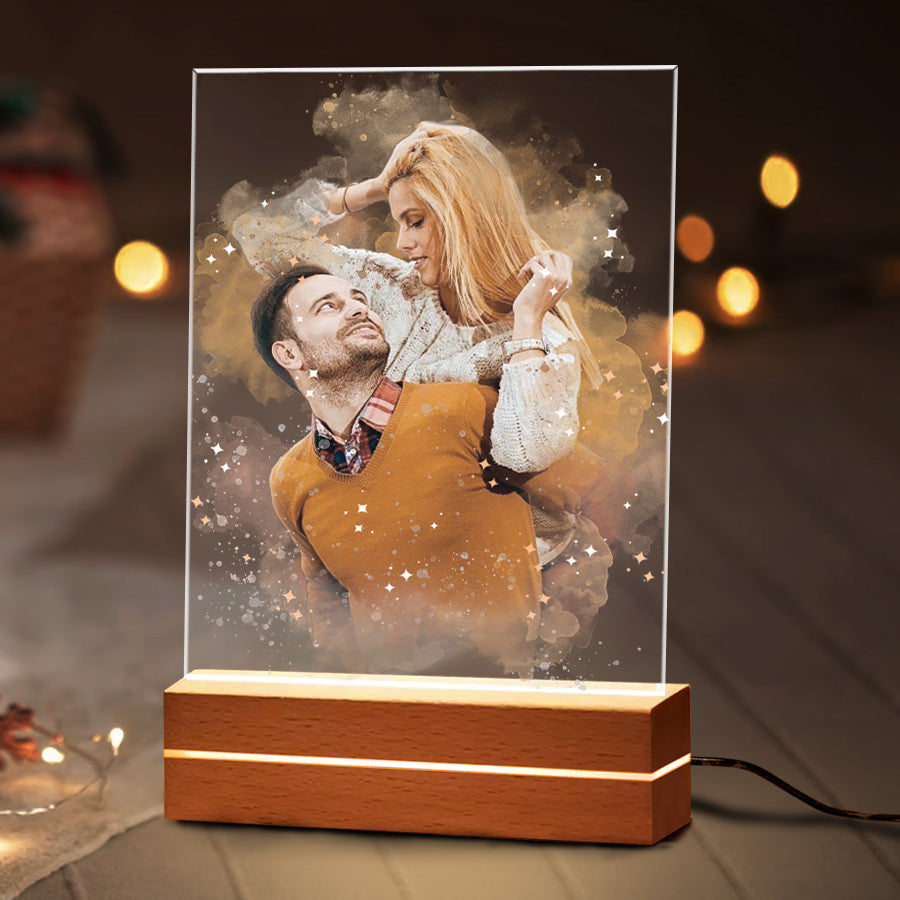 Customized First Valentines Gift for Him | Customized Photo Led Night Light