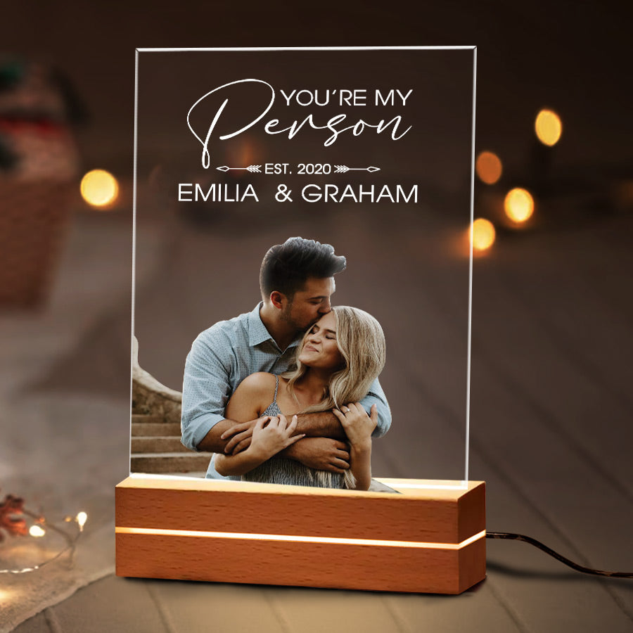 Customized First Valentines Gift for Him | Custom Photo Night Light