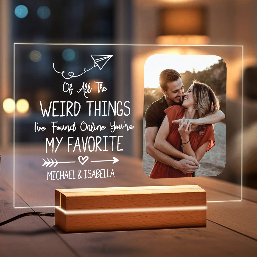 Customized First Valentines Gift for Him | Custom Photo Led Night Light