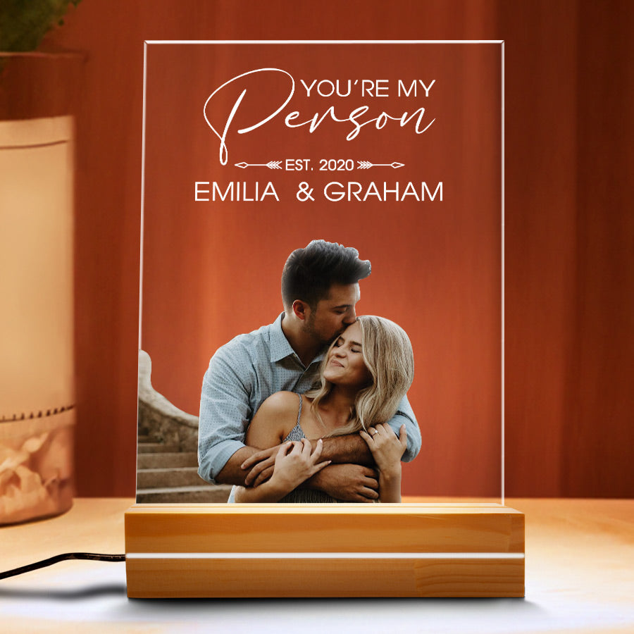 Customized First Valentines Gift for Him | Custom Photo Night Light