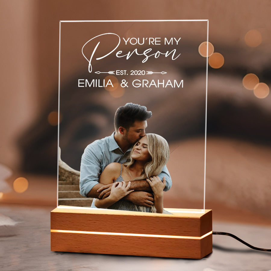 Customized First Valentines Gift for Him | Custom Photo Night Light