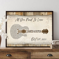 Personalized Valentine Gift | Custom Song Lyrics on Canvas